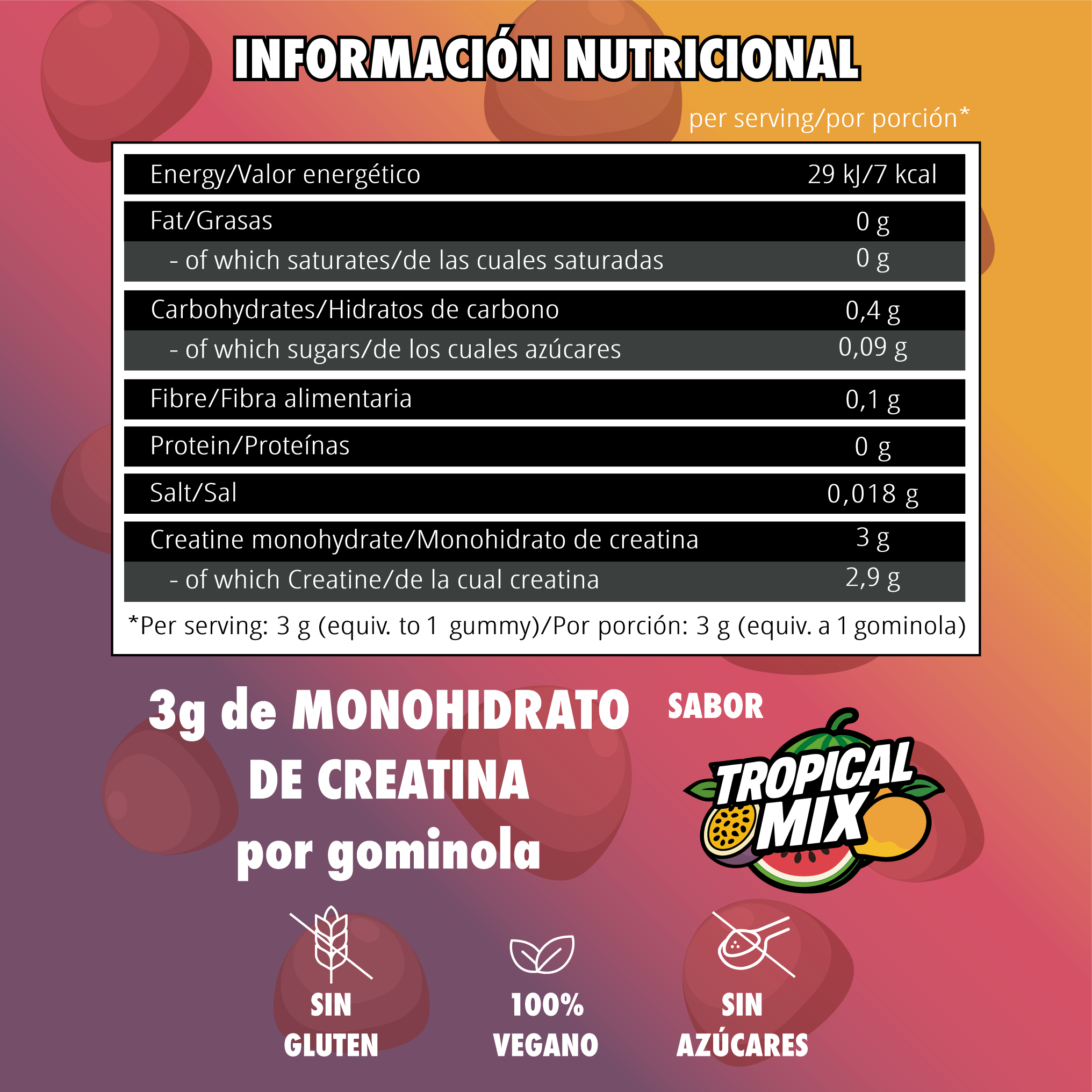 CREATINE GUMMIES TROPICAL MIX