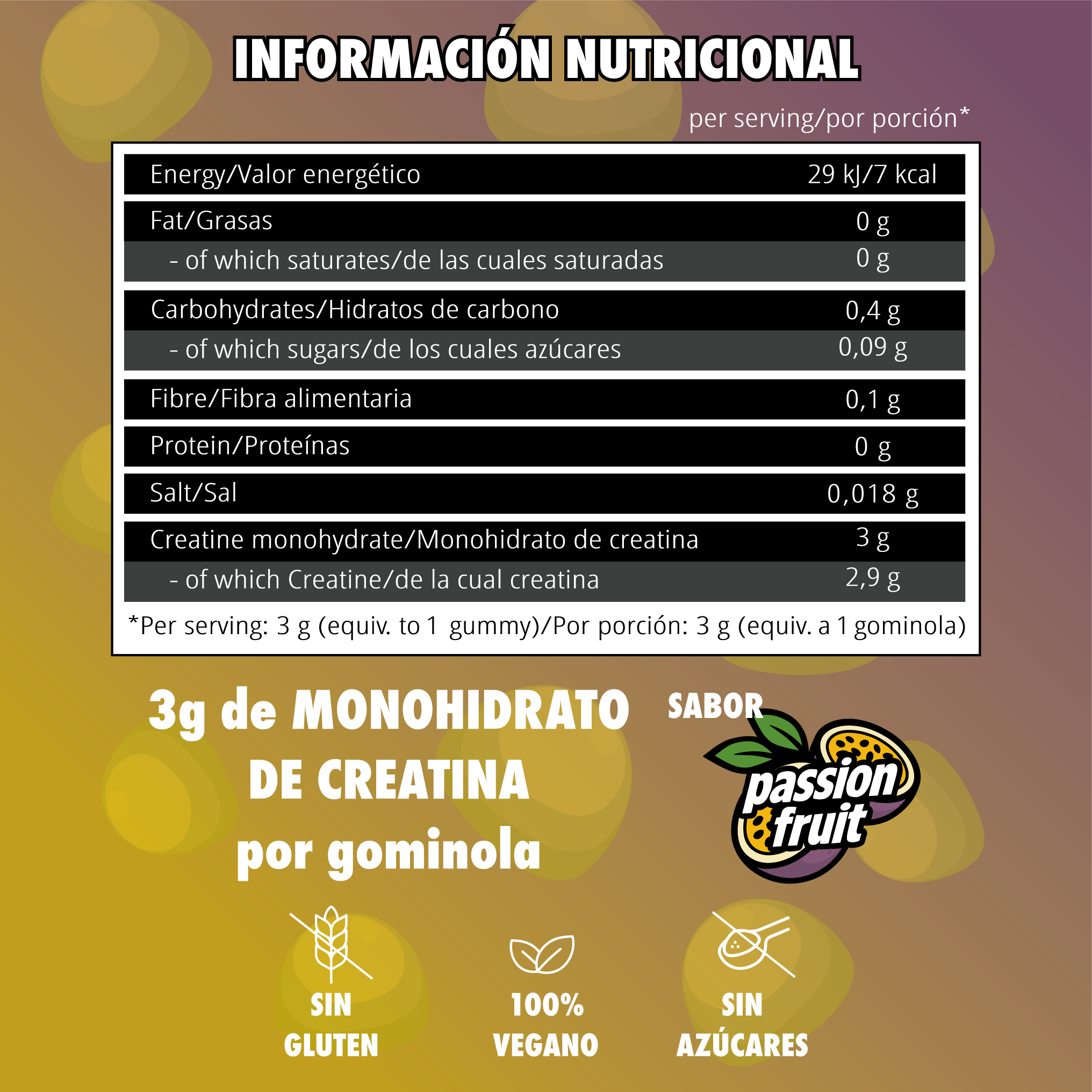 CREATINE GUMMIES FRUTA DE LA PASION